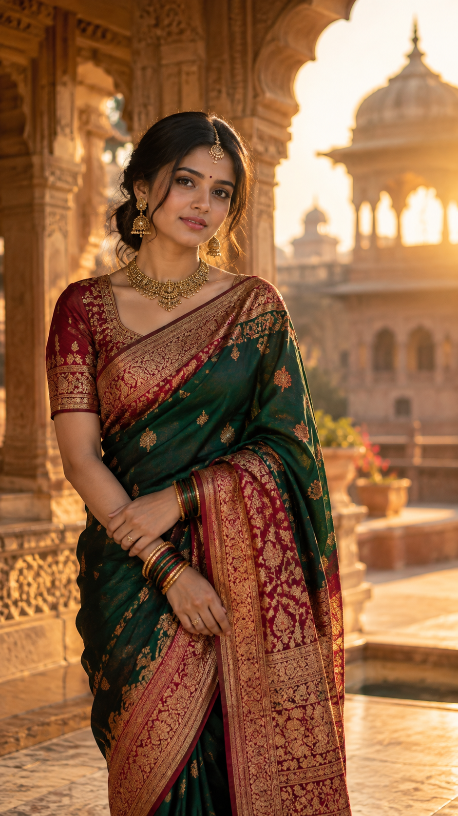 Hyper-Realistic 8K Royal Saree Portrait